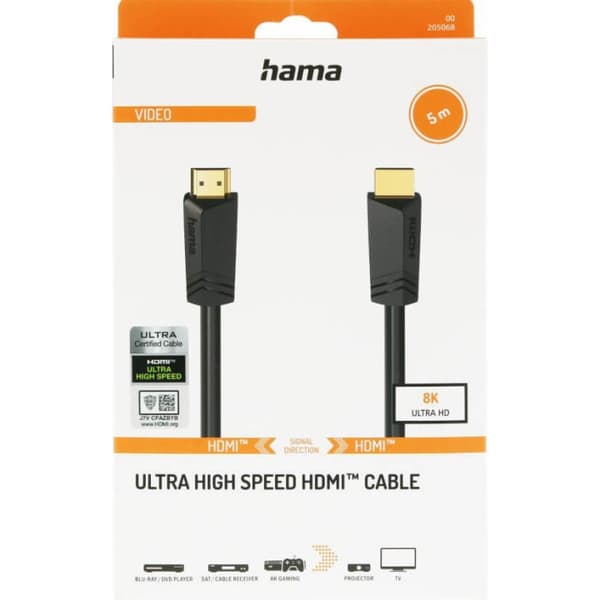 Hama Cable HDMI Ultra High Speed 8K 48Gbit/s 5.0m Gold