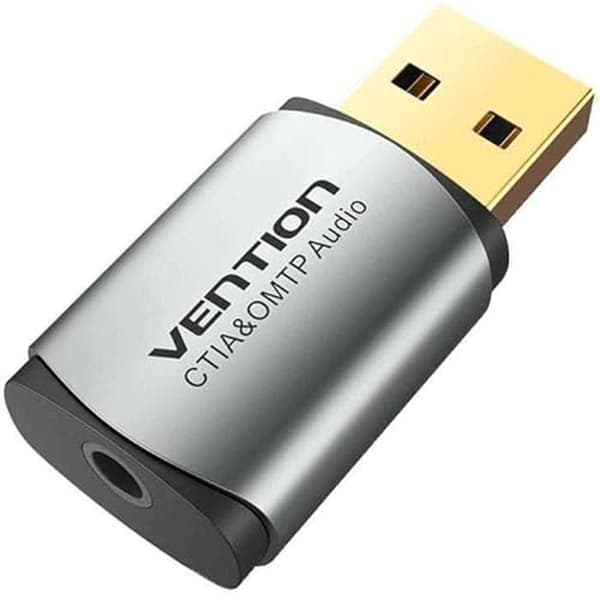 Extern USB-ljudkortadapter för 3,5 mm honuttag. Ventation
