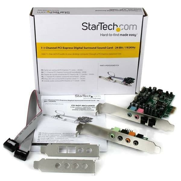 STARTECH 7.1-kanals PCI Express-ljudkort för surroundljud - 24 bitar 192 KHz - 92 dB - S/PDIF-utgång