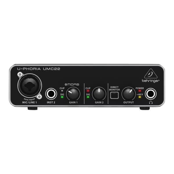 Ljudgränssnitt - BEHRINGER - U-PHORIA UMC22 - USB-buss strömförsörjning - Förförstärkare - Svart