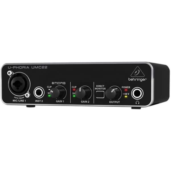 Ljudgränssnitt - BEHRINGER - U-PHORIA UMC22 - USB-buss strömförsörjning - Förförstärkare - Svart