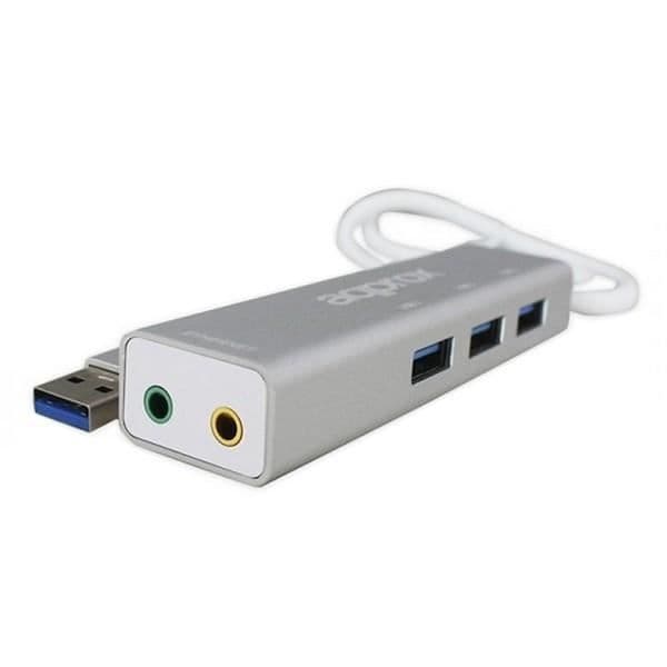 Externt ljudkort ca! APPUSB51HUB USB 3.0 3,5 mm Grå