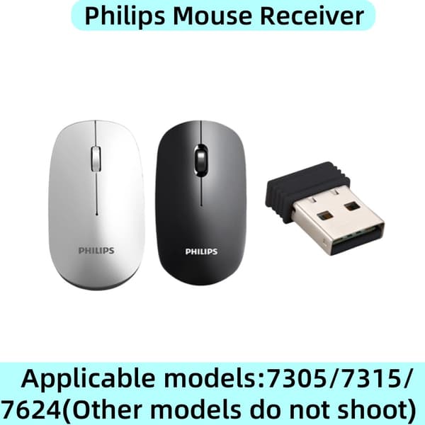 Philips 2.4G Wireless Mouse USB Receiver Adapter – Compatible with SPK7315, SPK7305, SPK7624