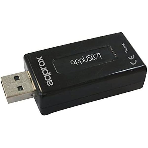 USB-ljudadapter - FUJITSU - Cirka APPUSB71 - 7.1 kanaler - Windows-kompatibel - Svart
