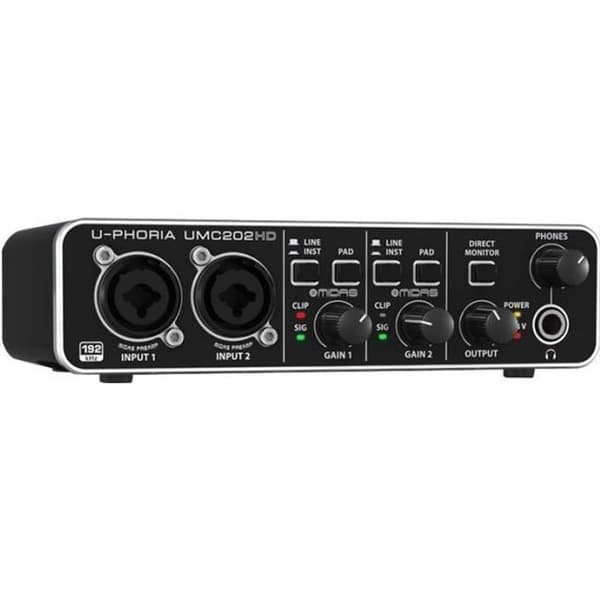 Ljudgränssnitt - BEHRINGER - U-PHORIA UMC202HD - 24 bitar - 192 kHz - 48V fantommatning
