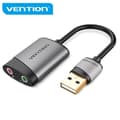 Miniatyrbild 1 av 4: VENTION USB-ljudkort till extern 3,5 mm ljudadapter med mikrofon för PS4-hörlurar