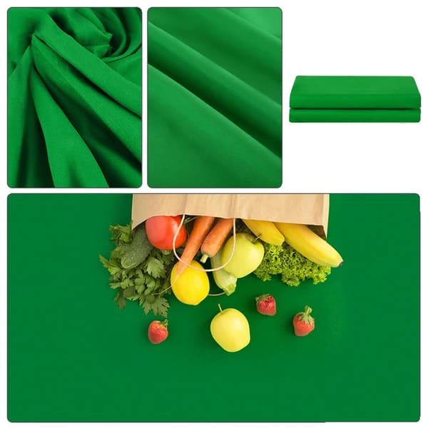 Fotograferingsbaggrundsstof, muslin bomuldsmateriale, grøn skærm chromakey teknologi., Grønt stof, 3000x3000