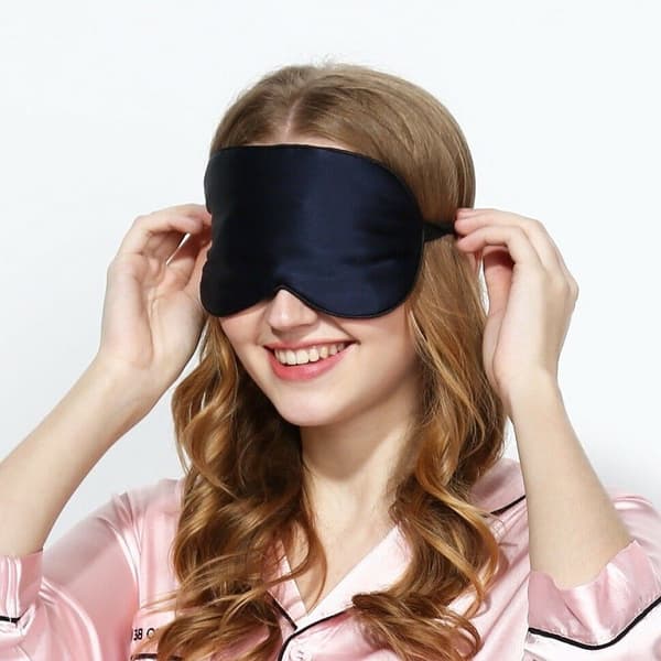 Sovmask i silke - Svart
