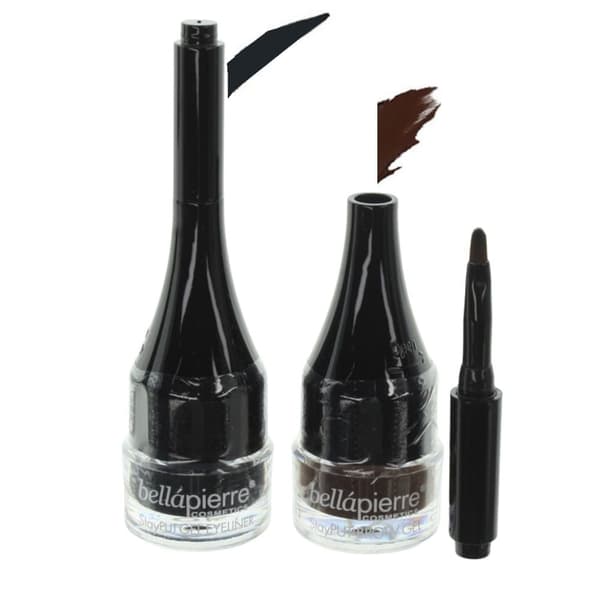 Bellapierre Brow & Liner Duo Set-Eyegel Liner Jet Black and Stayput Brow Gel Chestnut
