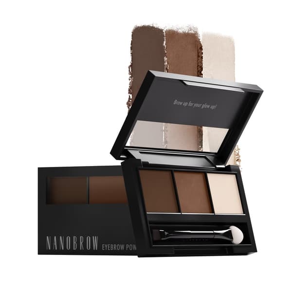Brynpudder Sæt Nanobrow Eyebrow Powder 4g - Langtidsholdbare brynpudder med highlighter, ombre-effekt og perfekt udfyldte bryn Medium