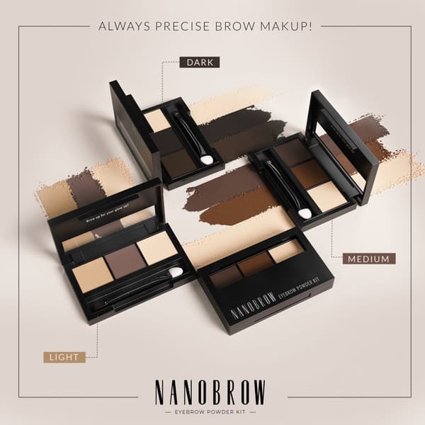 Kulmapuuterisetti Nanobrow Eyebrow Powder- Pitkäkestoinen, korostava kulmapuuteri, ombre-vaikutus ja täydellisesti muotoillut kulmat