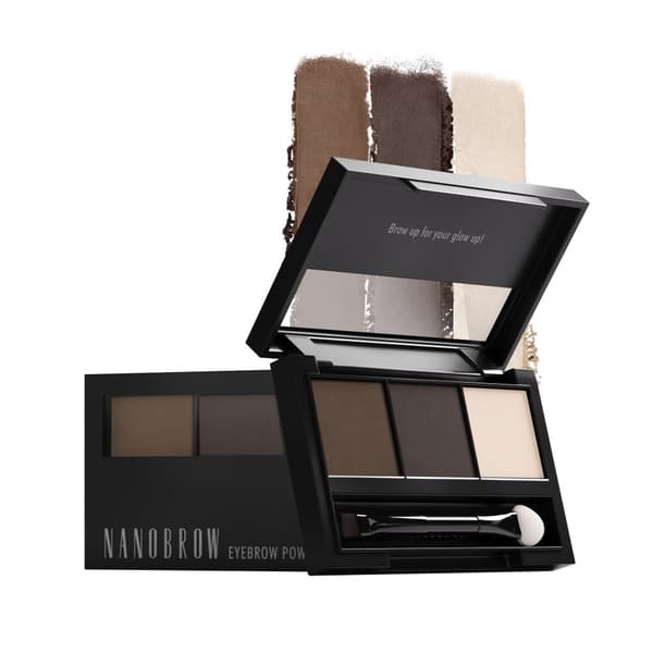 Kulmapuuterisetti Nanobrow Eyebrow Powder- Pitkäkestoinen, korostava kulmapuuteri, ombre-vaikutus ja täydellisesti muotoillut kulmat Tumma