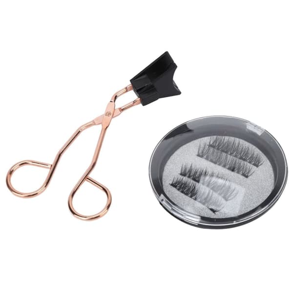 Magnetiska ögonfransar - 4 st tjocka lösögonfransar med limfri magnetisk ögonfransklämma
