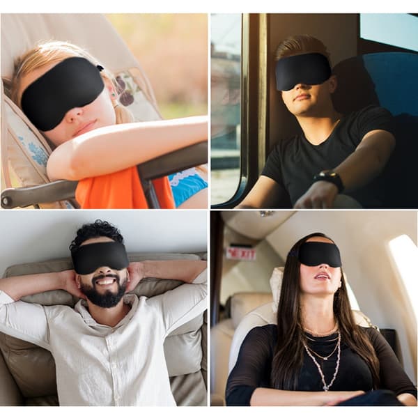 INF Ultramjuk sovmask/ögonmask sova Svart