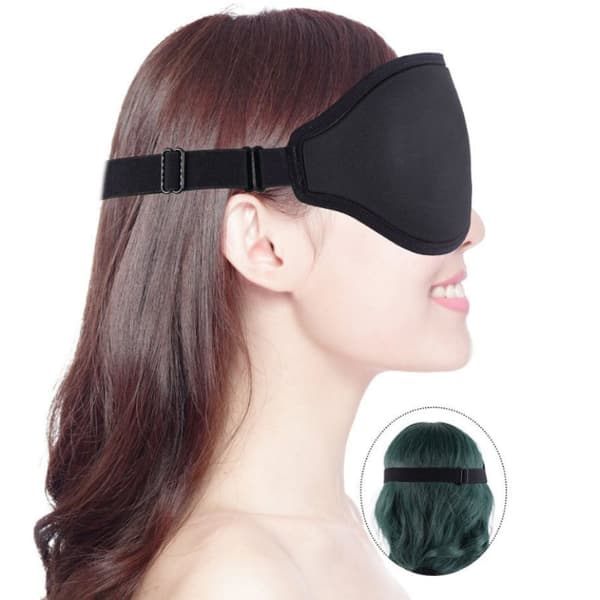 INF Bekväm sovmask med ljusblockering och 3D-design Svart