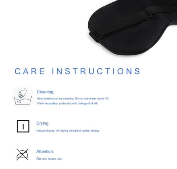 SLEEP MASK EYE MASK 100% SILK MUSTA