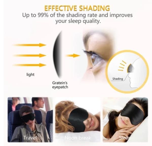SLEEP MASK EYE MASK 100% SILK MUSTA