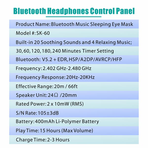 INF 3D Bluetooth Sleep Mask