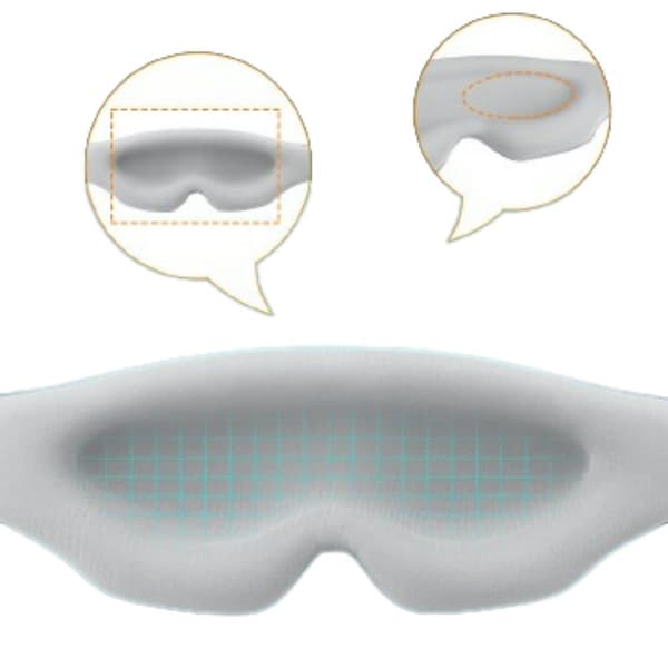 3D Eye Mask Blackout Eyes Sleep Mask Zero Eye Pressure Eye Mask Grå