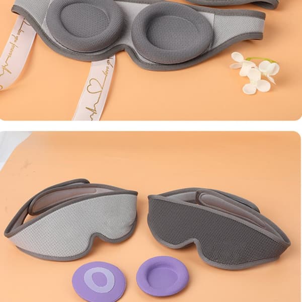 3D justerbar tryckavlastande nattsömn ögonmask med 1 par C-koppspackning