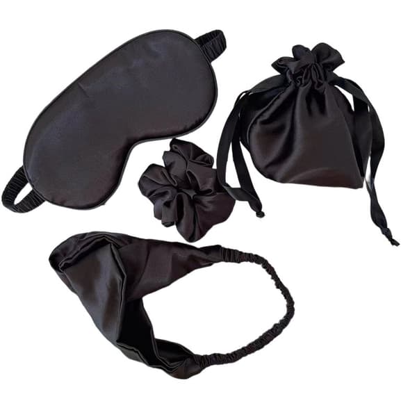 Blackout Sleep Mask -silmämaskisarja, jossa säilytyskangaspussi Hairloop-pääpanta