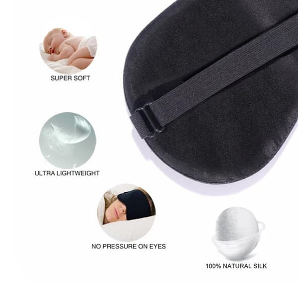INF Sovmask 100% silke Svart