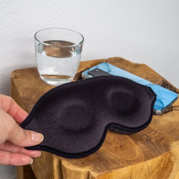 Sovmask i svart Ögonmask 3D-sovmask mjuk, lätt och kraftigt mörkläggande