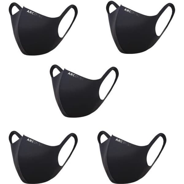 5 st Utomhus barn Is Silk Munmask Återanvändbar och tvättbar mode ansiktsmask unisex svart