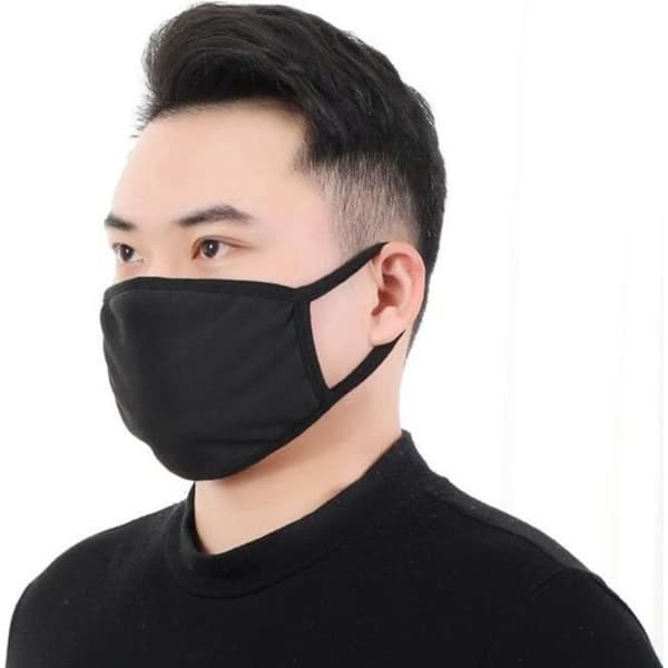 3st bomull munmask anti-föroreningsmask unisex utomhus andas anti-damm svart