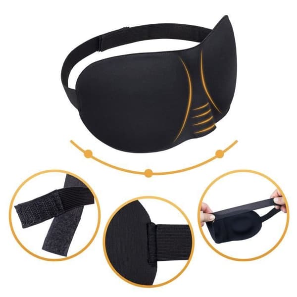 3D nattmask set med 2 Novidia sömnmasker tupplur avslappning ögonskydd anti-ljus justerbar rem bekväm resa