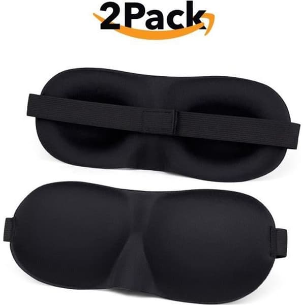 3D nattmask set med 2 Novidia sömnmasker tupplur avslappning ögonskydd anti-ljus justerbar rem bekväm resa