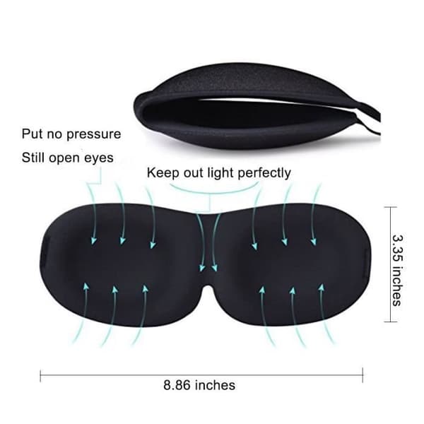 Sömnmask, 3D Soft Memory Foam Nattmask Ergonomisk anti-ljus och anti-trötthet ögonmask guld