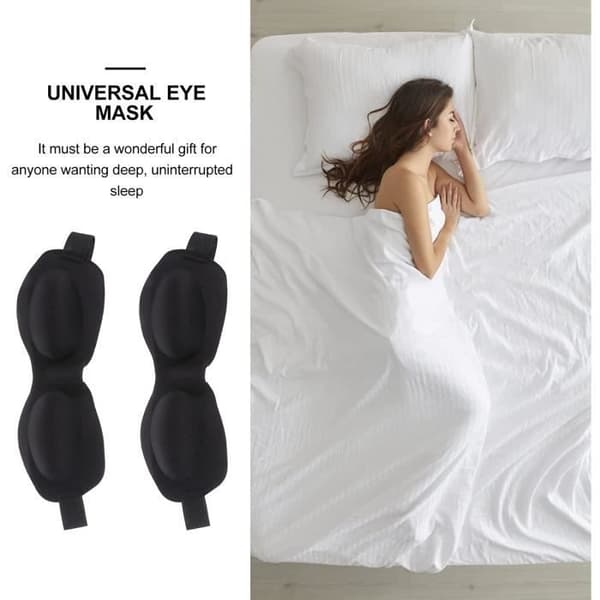 2-pack 3D-formad sömnmask Ljusblockerande nattsömnmask med justerbar rem för Travelyoganoi[336]