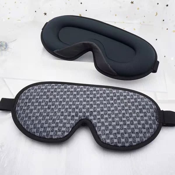 Sömnmask, nattmask för män/kvinnor, andas bekväm 3D med djupa ögonhålor och upphöjda näskuddar