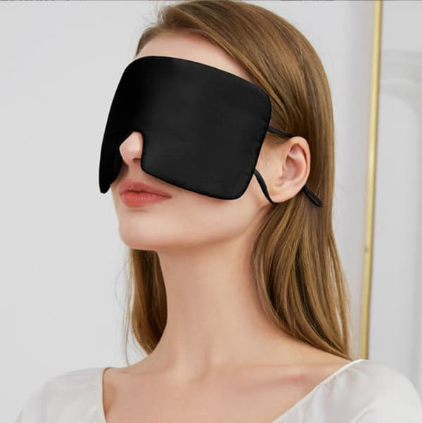 INF Oversized silke sovemaske til mænd og kvinder Sort