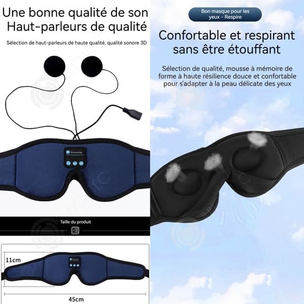 INN Sleep Headphones 10 Hours Endurance Music Eye Mask Sleep Headphones 3D Bluetooth No Shading Sleep Reseantenn