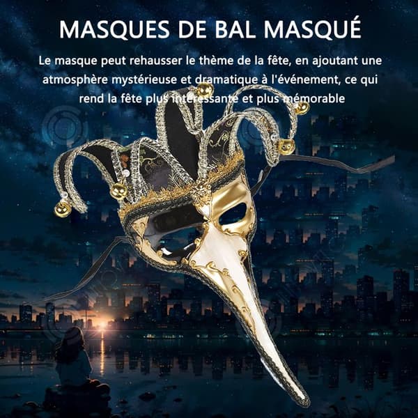 INN Mask 50x17cm prestandamask för julfest Halloween high-end masker dekorationspaket svart dekorationssats
