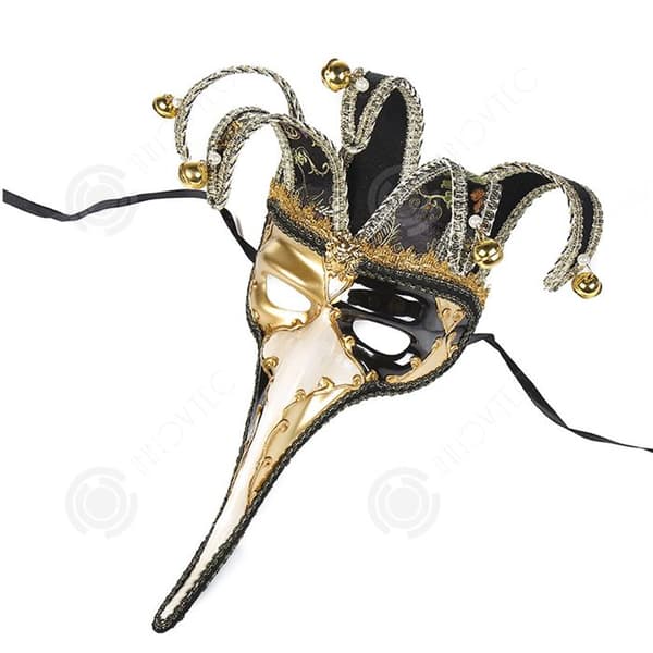 INN Mask 50x17cm prestandamask för julfest Halloween high-end masker dekorationspaket svart dekorationssats