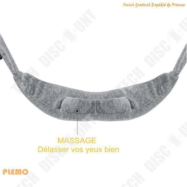 TD® Insomnia and Travel Night Sleep Eye Mask, Memory Foam, Anti Light, Massage Sensation, Ergonomisk, Grå