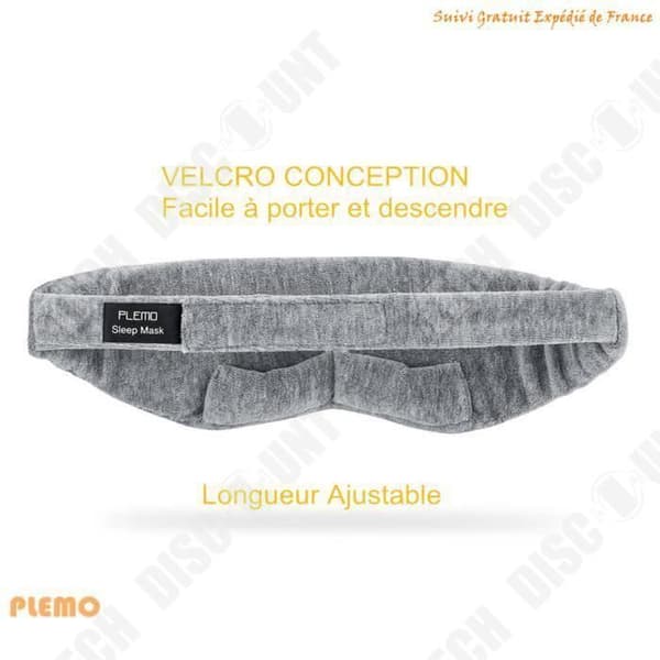 TD® Insomnia and Travel Night Sleep Eye Mask, Memory Foam, Anti Light, Massage Sensation, Ergonomisk, Grå