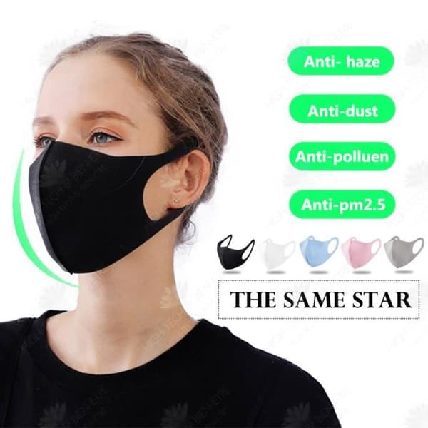 HTBE® 3D svampmasker Japan dammmasker Andningsbara imitation dis Kalldammsmasker svarta luktfria