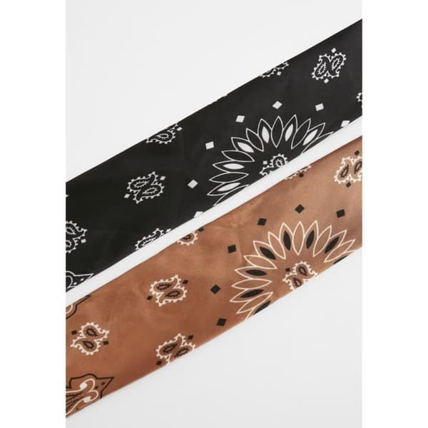 Bandanas med masker - Urban Classics - Satin - 2 stycken - Svart/Brun - Vuxen