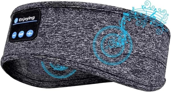 Unikuulokkeet – Pääpanta ja silmänaamio Bluetooth-kuulokkeilla, täydellinen lahja miehelle Harmaa