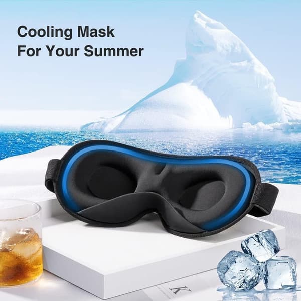 Bekväm 3D Sovmask med 100% Mörkläggning Svart