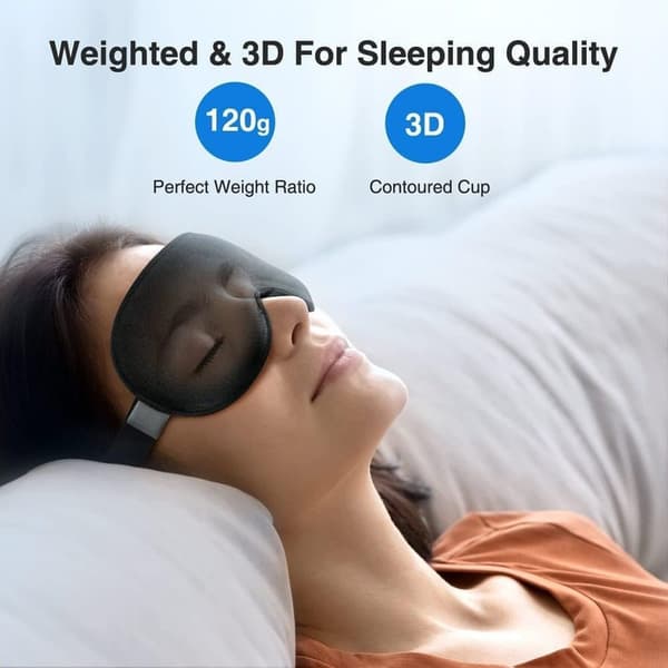 Bekväm 3D Sovmask med 100% Mörkläggning Svart
