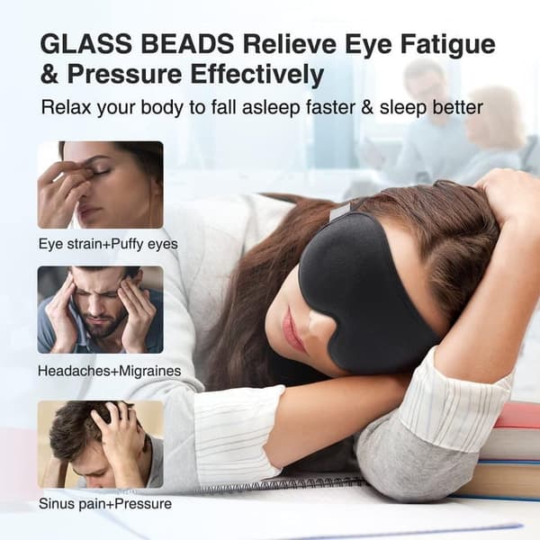 Bekväm 3D Sovmask med 100% Mörkläggning Svart