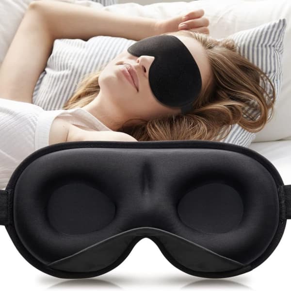 Bekväm 3D Sovmask med 100% Mörkläggning Svart