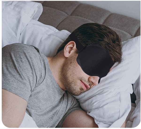 INF 3D Formet Mørkleggende Sovemaske for Reise og Hvile Sort