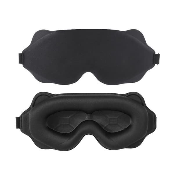 INF 3D Formet Mørkleggende Sovemaske for Reise og Hvile Sort