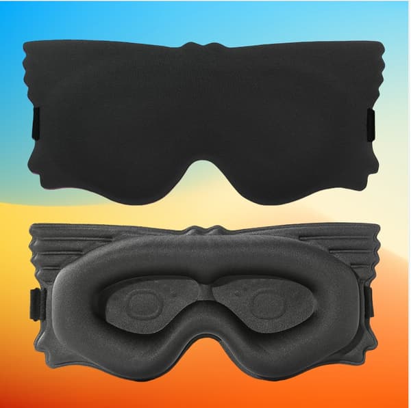 INF 3D-konturerad sömnmask - Ultimat ljusblockering Svart